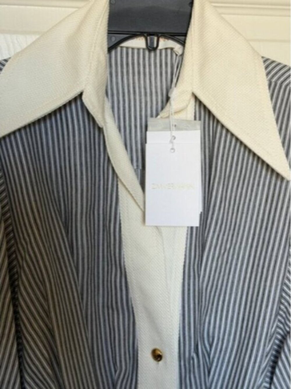 NWT Zimmermann Illustration Tuck Striped Cotton-Silk Mini Dress - Picture 4 of 6